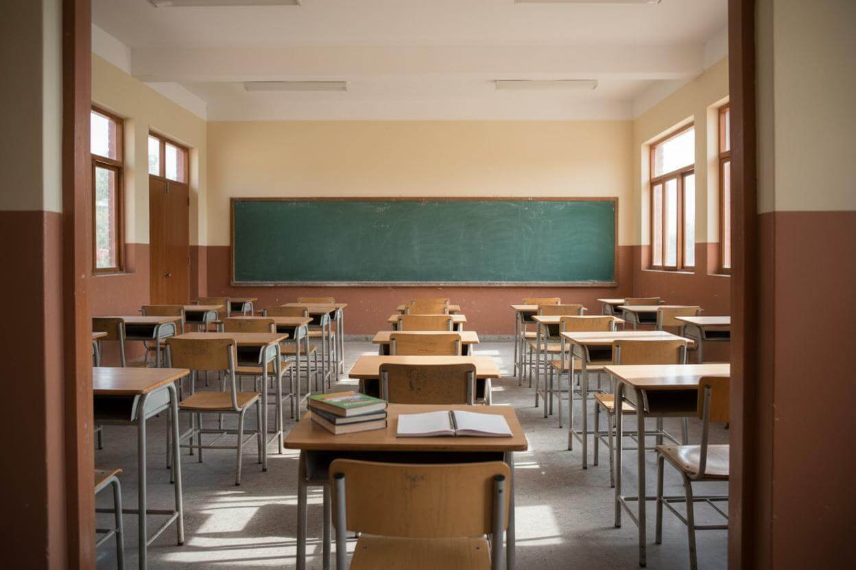 Aula escolar mexicana serena y ordenada